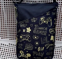 Gamer- black patterned shoulder bag