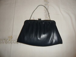 Old blue imitation leather radish in women's bag