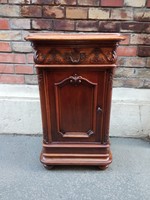 Antique, carved, Viennese baroque, marble-top chest of drawers, nightstand 1 pc