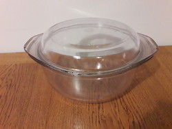 Saale glas round Jena bowl with lid