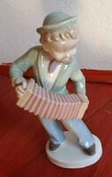 Marked - eagle mark - German porcelain figure - child with tango harmonica