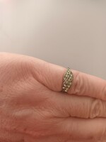 Old silver handmade ring with green swarovski stones for sale!