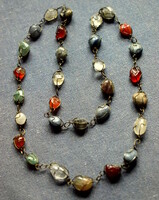 Contemporary art deco mixed mineral semi-precious stone necklace