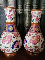 Pair of Steidl znaim art nouveau vases with gold brocade decoration (Zsolnay type)