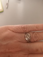 Old silver handmade ring with Greek pattern for sale!