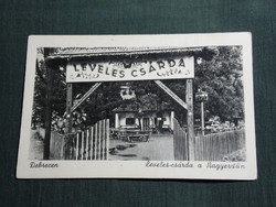 Postcard, Debrecen, leafy inn in the great forest, entrance, terrace detail, view