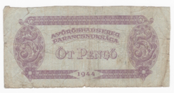 Red Army 5 pengő banknote from 1944