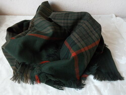 Larger size green checkered scarf, scarf, shoulder scarf