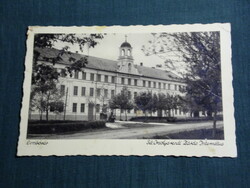 Postcard, hilltop castle, Saint Orsolya convent boarding school detail, view