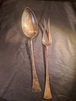 Antique silver Pest serving set of 2 pieces in English style