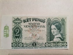 Two pengő paper money from 1940