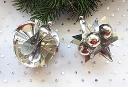 Retro tapestry glass and foil Christmas tree ornament 6cm per piece