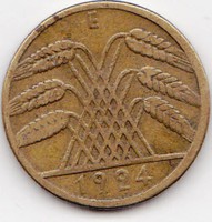 Circulation coin of the Republic of Weimar, Germany, 1924