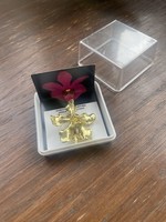 Igazi aranyozott orchidea bross/nyaklánc