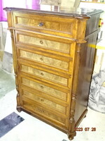 Rare !! Antique wrought iron chest  with half drawer, small cabinet, salon cabinet, circa 1880