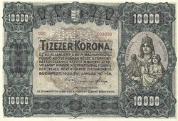 10000 korona 1920 MINTA aUNC