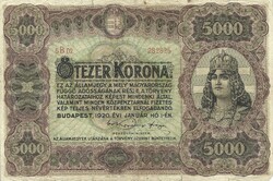 5000 korona 1920 eredeti állapot 1.
