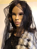 Black lace scarf, headgear, stole