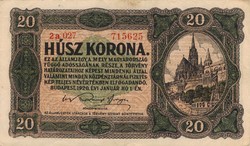 20 Korona 1920 number has no dot 1.