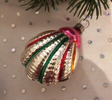 Old glass Christmas tree ornament 6.5cm repaired