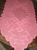 Beautiful handmade crochet mauve tablecloth