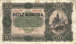 20 korona 1920 sorszám között pont 4.