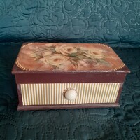Pink romantic, vintage wooden box, handmade