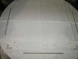 Beautiful elegant handmade crocheted azure azure tablecloth