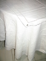 Beautiful antique huge elegant azure embroidered woven tablecloth