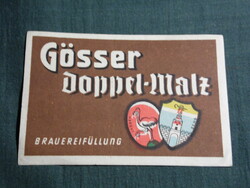 Beer label, bier etikette gösser doppel-malz, brauereifüllung