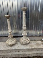 2 antique wooden candlesticks from around 1900!