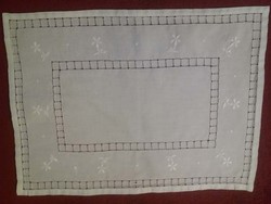 Old, azure, embroidered tablecloth or tablecloth, 40x30