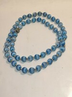 Old blue silk string of beads (164)