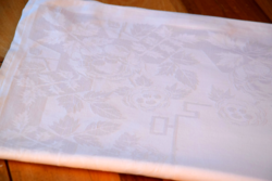 Never used art deco old damask tablecloth tablecloth rare peony pattern 153 x 127