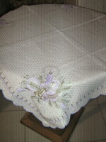 Charming purple Christmas candle pattern tablecloth