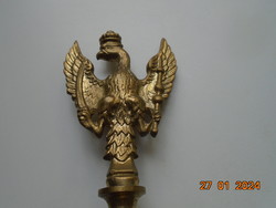 18.sz Látványos POROSZ KORONÁS SASSAL tűzaranyozott bronz gyertyatartó   46 cm  2,2 kg