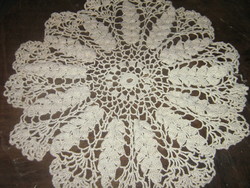 Beautiful round lace tablecloth hand-crocheted in round