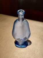 Blue transparent glass vase. 20 cm high.