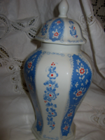 Vintage lichte urn vase with lid