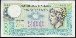 D - 005 -  Külföldi bankjegyek:  1976 Olaszország 500 líra