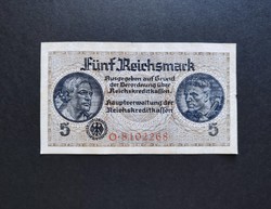 Germany 5 reichsmark / brand 1940, vf