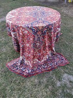 Antique silk carpet, tablecloth, large