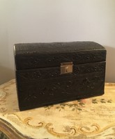 Antique leather jewelry box with free shipping