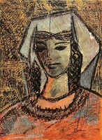 József Bene (1903-1986) woman with a headscarf /invoice provided/