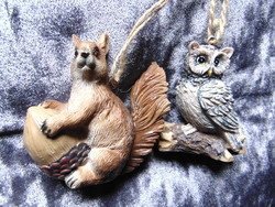 Squirrel and owl / Christmas tree decorations