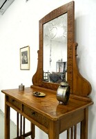 Antik szecessziós tükrös konzolasztal / fésülködő asztal tükörrel