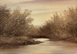 Nemes tibor: landscape - paper, mixed media