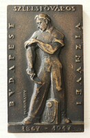 Madarassy Walter (1909-1994) Budapest Székesfőváros Vízművei kétoldalas bronz plakett 1947