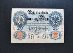 Germany 20 marks 1914, f+