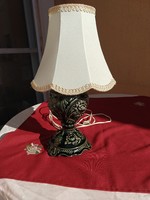 Secession ceramic table lamp, with original silk shade, 42 cm, now without a minimum price,